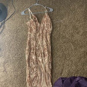 Sequin sleeveless midi dress